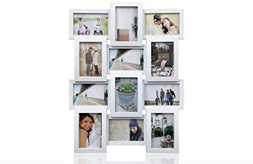 Arpan Multi Apperture Picture/Photo Frame, Holds 12 x 6''X4'' Photos - (White)