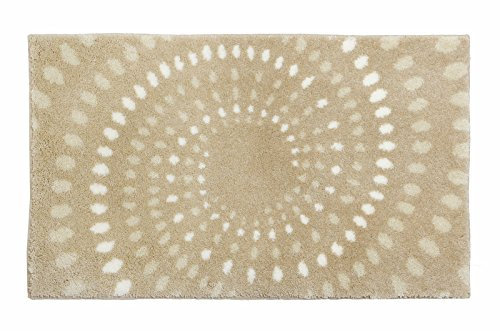 SCHÖNER WOHNEN-Kollektion, Mauritius, Badteppich, Badematte, Badvorleger, Design Kreise - creme, Oeko-Tex 100 zertifiziert, 60 x 60 cm