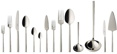 Villeroy & Boch La Classica Servizio Tavola, 113 Pezzi Lunch, Acciaio - 18 / 10, Argento, 49x34x18 cm