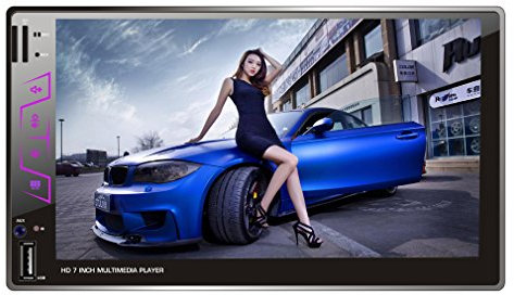 2 DIN stéréo de voiture – BW 17,8 cm HD double DIN Voiture écran tactile Intégré au Tableau de bord Bluetooth de voiture Super Bass FM MP3 MP5 radio Player avec télécommande sans fil