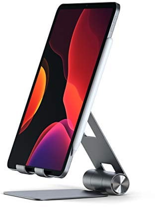 Satechi R1 klappbarer Multi-Winkel Tablet-Ständer aus Aluminium für iPad, iPad Pro, iPhone X, 8 Plus, 8, Samsung S8, MacBook 2015/2016, Microsoft Surface, Nintendo Switch und vieles mehr (Space Grau)