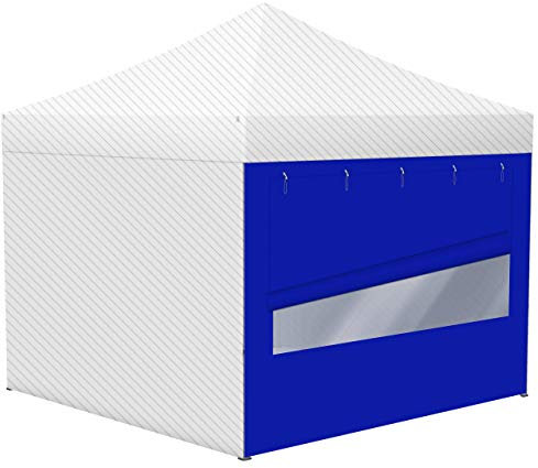 Vispronet® Vollwand mit Panoramafenster für Faltpavillon/Faltzelt Basic/Select in 5 Grundfarben (205 cm x 300 cm (HxB), Blau)