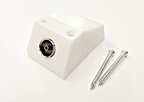 Wall Box Windowsill Skirting Surface Coax Socket TV Freeview UHF FM RF White (10)