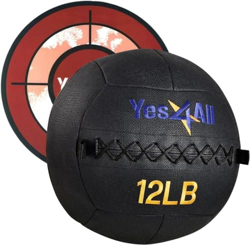 Yes4All U5WN, Weicher Medizin-Wandball mit Zielaufkleber im Lieferumfang enthalten, dynamische Ganzkörperübungen, Unisex-Erwachsene, U5WN2, U5WN