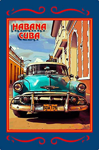 Blechschild 20x30cm gewölbt Habana Cuba Havana Kuba Deko Geschenk Schild
