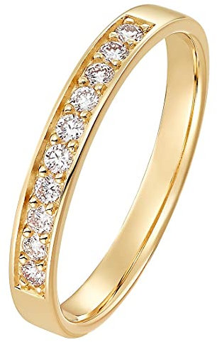 CHRIST Damen-Damenring 585er Gelbgold 10 Diamant