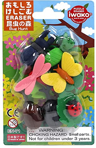 Iwako Bugs Hunt - Erneuerung - Motiv-Radiergummi, Blisterkarte