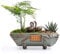 DWhui Pots de Fleurs Bonsai Pot Plante Verte Kiln Pots Céramique Creative Style Chinois Wen Grand Bambou charnue Violet Sable Vintage Pierre Pot