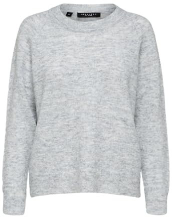 SELECTED FEMME Damen Pullover SLFLULU mit Alpaka grau (13) M