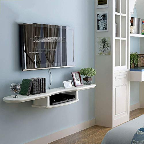 FHKBB floating shelf Floating Shelf Wall Mount TV Cabinet Wall Background Storage Shelf for DVD/Blu-Ray Players Satellite TV Box Cable Box (Color : A)