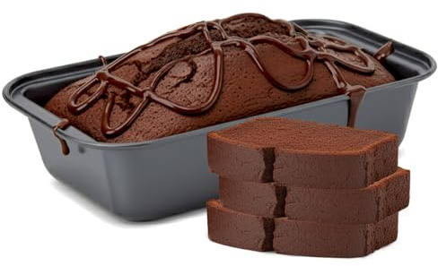 AEX Non-Stick Bread Loaf Tin - Durable Baking Trays for Homemade Loaves | Banana Bread, Meat Loaf & Pound Cake Bakeware - Oven Safe, Handwashable | Freezer Safe Cake Tins for Baking - Black