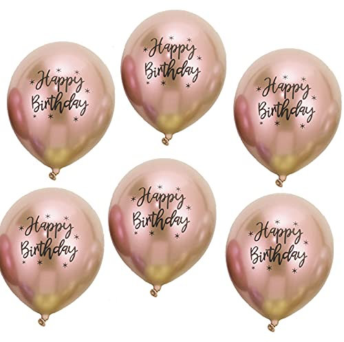 Happy Birthday Metallic Ballons, 20 Stück 12 Zoll Glitzer Metallic Ballons, Latexballons Happy Birthday … (RG-20 Stück)