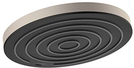 hansgrohe Pulsify S 24142821 Moderner Duschkopf, 1 Strahl, PowderRain mit QuickClean, gebürstetes Nickel, 25,4 cm