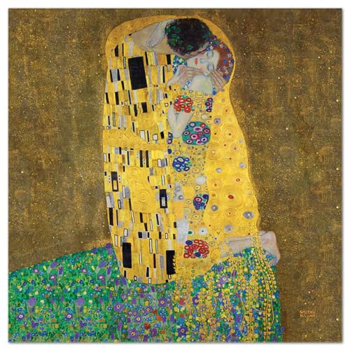 Giallobus - Gemälde - Gustav Klimt - Der Kuss - Acrylglas - 100x100 - Bereit zum Aufhängen - Moderne Gemälde für zu Hause