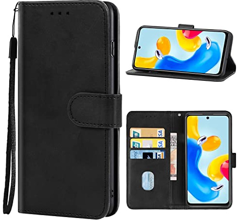 König Design Handyhülle kompatibel mit Xiaomi Redmi Note 11S 5G Schutzhülle Case Cover Kartenfach Schwarz