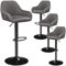 Yaheetech Barhocker 4er Set, Drehstuhl mit Lehne, Höhenverstellbarer Arbeitshocker, 360° Schwenkbarer Bistrohocker, Barstuhl mit Fußstütze, Tresenhocker, grau