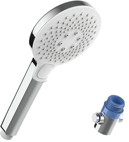 HONBOO Handbrause mit Wasserstop, Duschkopf Mit Starkem Strahl, Universal Massage Duschkopf, Duschbrause mit Wasserstop, Sparduschkopf Testsieger mit 4 Strahlarten, Hundedusche Duschkopf, Chrom