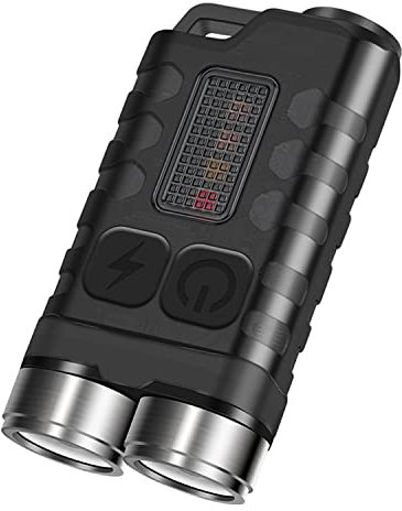 ULTRAFIRE Rechargeable USB Mini Keychain LED Torch Super Bright 900 Lumens with UV Red Blue Light, 10 Modes Small Pocket Torch Tactical EDC Flashlight, IP65 Waterproof, Magnet