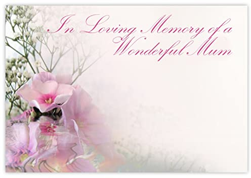 celloexpress In Loving Memory Mum (Phlox Reflection) Flower Message Cards - 60mm x 90mm - Bereavement Florist Card Sympathy Condolences Notes (Pack of 10)