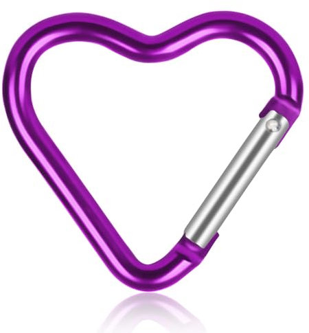 Karabiner Clip, Schnalle in Herzform Aluminiumlegierung Sicherheitsclip Camping Hängeschnalle Wasserflasche Klettern Clips Hängematten Schlüsselanhänger Klein Karabinerhaken für Outdoor Wanderungen