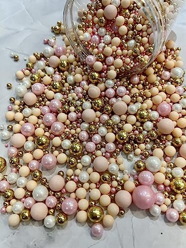 Peach, Pink and Metallic Pink Shimmer Sprinkle Mix (35G)