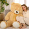 MorisMos XXL Oso de Peluche Gigante, 130cm Marrón Claro Osito Peluche Grande, Kawaii Suave Osito 1.3m Teddy Bear Regalo para Niños Novia Cumpleaños San Valentín Decoración