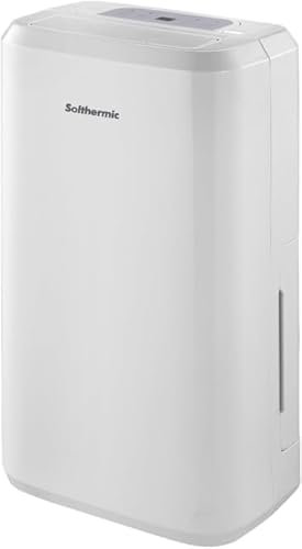 SOLTHERMIC Deshumidificador 10L/d DES10 Electrico Bajo Consumo Silencioso, Deshumificadores de Humedad Apagado Automático, Visor LED, Deposito extraíble Antihumedad,