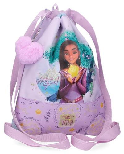 Joumma Bags, Disney Wish Watch us Shine, Schulrucksack, Kinderrucksack, EIN steifes und leichtes Material, Breite, ergonomische und gepolsterte Schultergurte, die perfekt auf den Rücken passen.