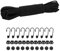 Expanderseil Gummiseil 4mm 15m Schwarz, Elastisches Expanderseil Gummischnur Gummikordel Gummiband Planenseil Spannseil mit Haken Zubehör DIY Wohnwagen Fracht Handwerk Rack (schwarz, 4mm*15m)