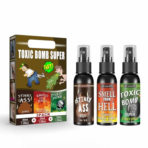 TUKNN Furzspray, Witz-Purzspray, Streich Furzspray, flüssiges Furzspray, stinkendes Furzspray, Witze und Streiche für Erwachsene, extra starkes Stinkspray (3 Stück)