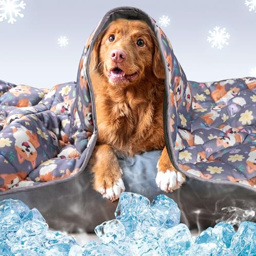 Leekalos Hunde-Kühlmatte – Tragbare Sommer-Haustier-Kühlkissen & Decke für Katzen & Hunde