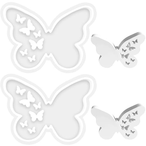 2 Stück Silikonform Schmetterling, Silikonformen Gießformen Schmetterling, Gipsform Schmetterling, Kerzen Silikonformen Schmetterling, Gipsformen zum Gießen Schmetterling Sommer, Silikonform Frühling