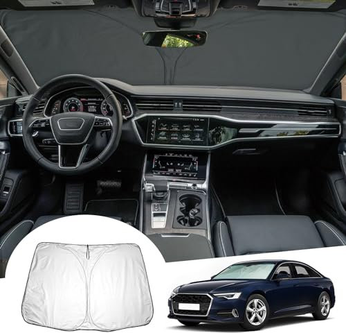 GAFAT Compatible con Audi A6 C8/4K | A7 4K8 2019-2024 2025 Parasol Interior Parabrisas, A6 C8 2023 Parasol lunas delanteras, Protección Solar, Refrigeración, Protección UV, A6 C8 Accesorios