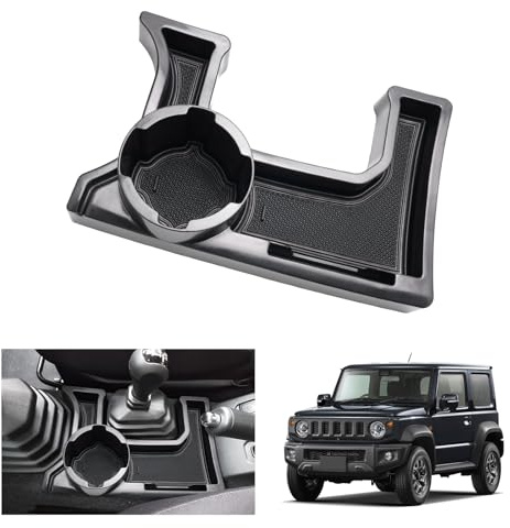 GAFAT Suzuki Jimny 2018-2024 2025 JB64/JB74 (Manuelle) Console Centrale Boîte de Rangement, Jimny 2023 Accoudoir Organiseur Plateau avec Porte-Gobelet, Suzuki Jimny Accessoires (Nero)