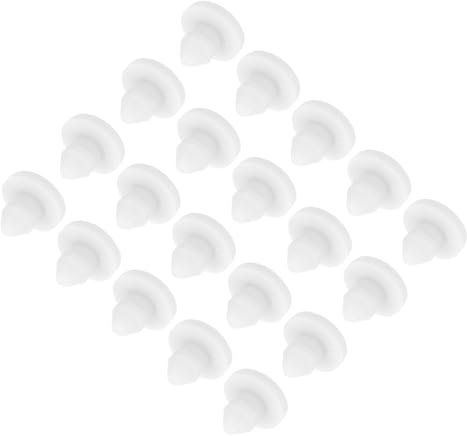 QUARKZMAN 20pz Tappi in Silicone per Foro Chiusura Scatto, 3mm/0,1 Dia Montaggio Larghezza Scanalatura Stretta 1,5mm Pannello Copertura Guarnizione Rotonda per Passacavi Tappi Tenuta Bianco