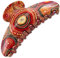 Pince Cheveux Femme Originale - Barrette Luxe Motif Coloré - Accessoire Chic et Durable pour Cheveux Épais - Pince Crabe Élégante (Orange)