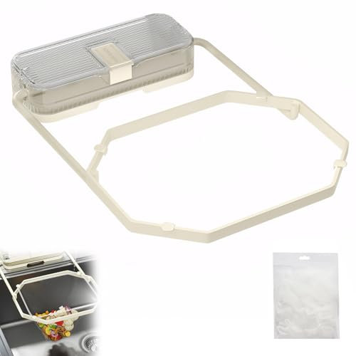 Suction Cup Sink Strainer, Sink Drain Strainer for Food Waste, Sink Strainer Basket, Reusable Kitchen Sink Drainer Filter, Sink Drainer Rack for Kitchen Leftover, Whire, With 50pcs Filtering Mesh Bags