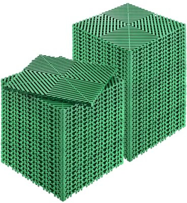 VEVOR Tappetino di Drenaggio ad Incastro, Cuscino Modulare ad Incastro con Giunzione, Piastrelle per Pavimenti Antiscivolo e Tappetino per Doccia Garage Giardino Cucina 310 x 310 mm 50 Pezzi Nero