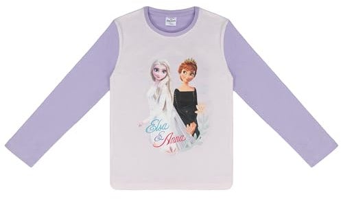 Eiskönigin Anna und ELSA Langarmshirt Pullover Shirt mit Motiv (DE/NL/SE/PL, Numerisch, 104, Regular, Flieder)