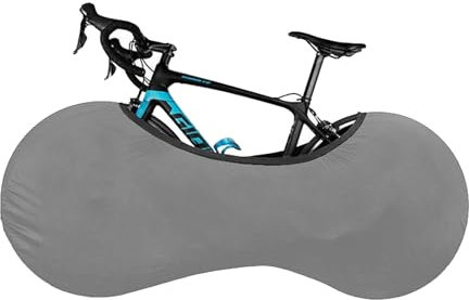 ZYEKIU Lavabile Telo Copri Bicicletta da Esterno Elevata Elasticità Durata Telo Copribici Antipolvere Copribicicletta Esterno Impermeabile Grigio Copertura per Ruota di Bicicletta