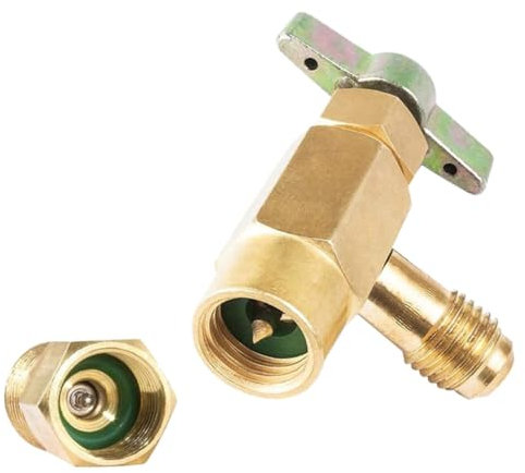 HORIALENCE Connettore per Bombole con Adattatore per Climatizzatori Valvola Sicurezza per Refrigerazione e Apertura Facile con Filettatura Attacco da Sae