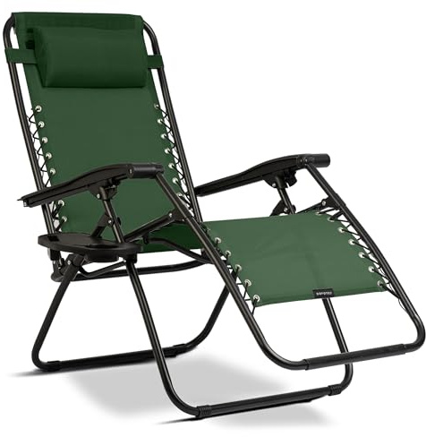 Sofotel Sonnenliege Gartenliege Liegestuhl ChillWell - Klappbar mit Kissen - Belastbar bis 120 kg - Grün