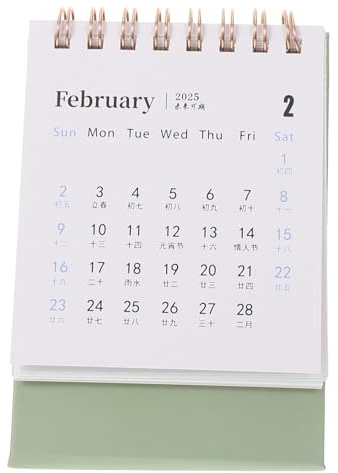 POPETPOP Mini Tischkalender Monatskalender mit Spiralbindung Kompakter Desktop Kalender aus Dickem für Büro Schule und Persönliche Planung Dekoratives Kalender Accessoire