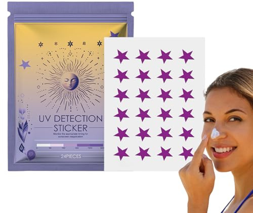 UV Stickers - Sunscreen Detection Patch,Broad-Spectrum Face Sunblock Patches, Waterproof Personal Care Products for Daily Pool Beach Travel
