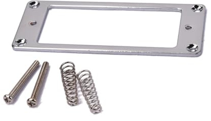 Metall Humbucker Tonabnehmerringe 2mm, mit Flacher Basis | Gitarre und Humbucker, Silberfarben, Robust, Deckt Kanten Sauber, Glänzende Oberfläche