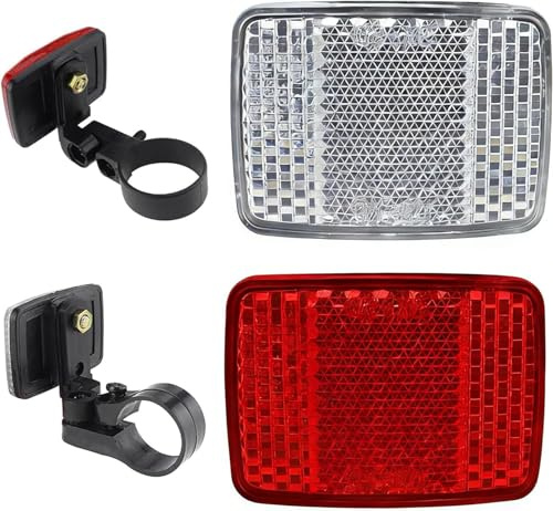 JCUQGDOO 2 Stück Fahrrad Reflektoren Set, Reflektor Fahrrad - 1stk Reflektoren Vorne+1stk Hinten, Katzenaugen Rückstrahler Vorne Hinten für Mountainbike Motorrad E-Bike