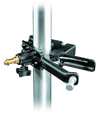 Manfrotto 043 Morsetto con Pinza, Serie Spring Clamp con Spigot Type 22 e 013 per Luce in Alluminio, Nero