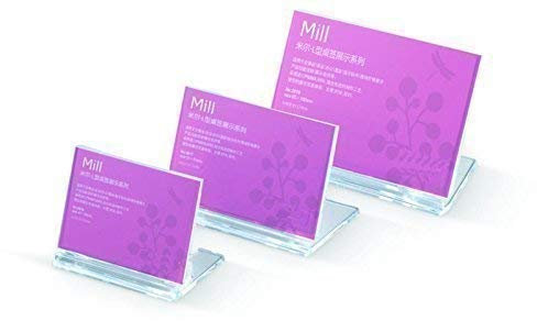 10 Stück Tisch-Namensschild Preisschild Display Tischaufsteller glasklar Werbeschild Acryl PMMA neigungsverstellbar (45x65 mm)