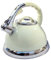 3.5L Cream Stainless Steel Lightweight Whistling Kettle Camping Fishing Cordless