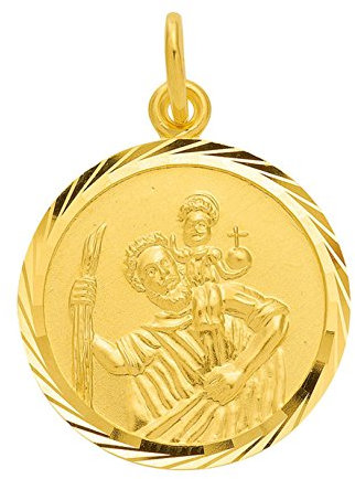 Anhänger, Kettenanhänger Christophorus aus 585 Gold 14 Karat